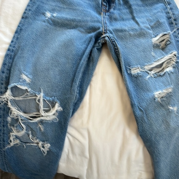 Zara Blue Distressed Flare Jeans - Picture 3 of 4